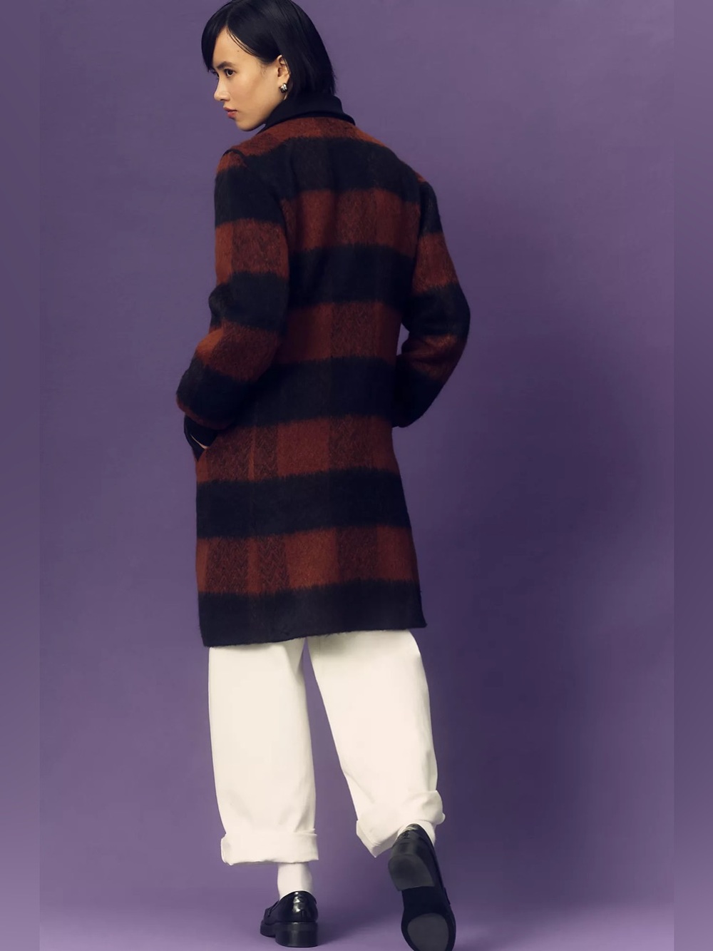 Anthropologie NVLT Brushed Buffalo Check Coat - Picture 5 of 14